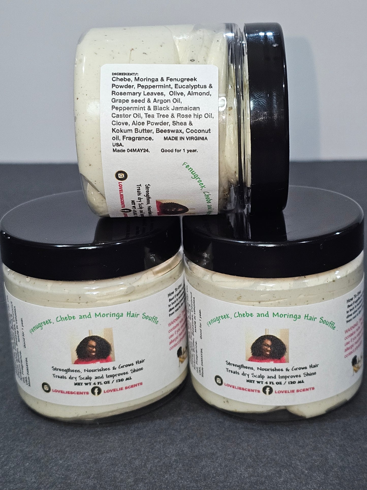 Fenugreek, Chebe,and Moringa Hair Souffle'