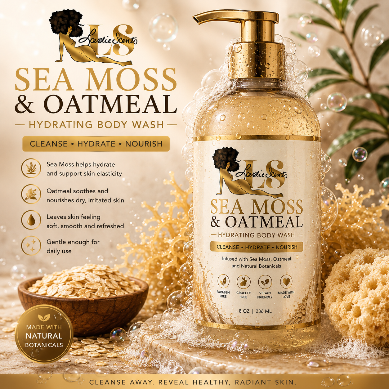 Sea Moss and Oatmeal Body Wash